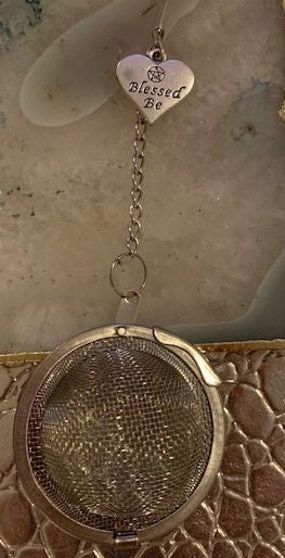 TEASPOON WAND (BRONZE) WITH BLESSED BE TEA BALL