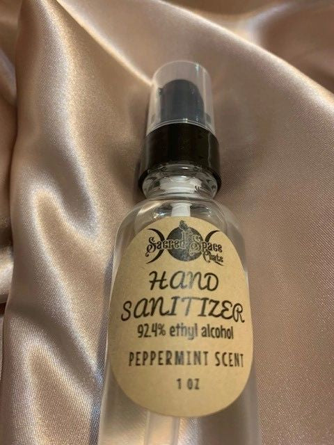 PEPPERMINT HAND SANITIZER 1 OZ PUMP BOTTLE
