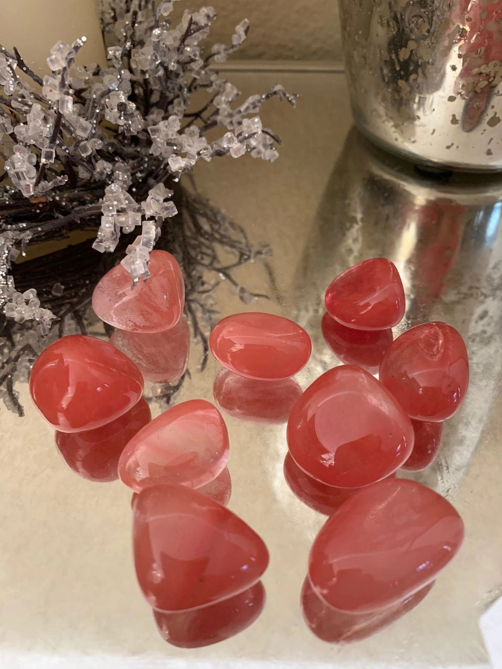 Polished Strawberry Obsidian Stone
