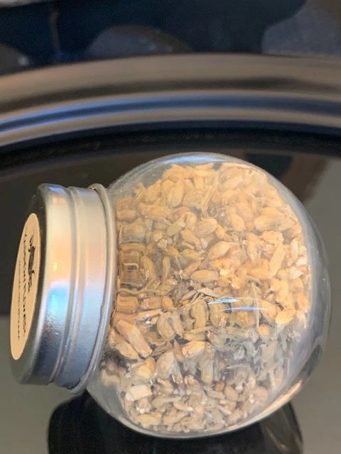 YARROW FLOWER IN GLASS HERB JAR