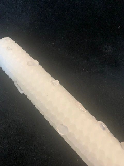 BEESWAX CANDLE WITH QUARTZ CRYSTALS