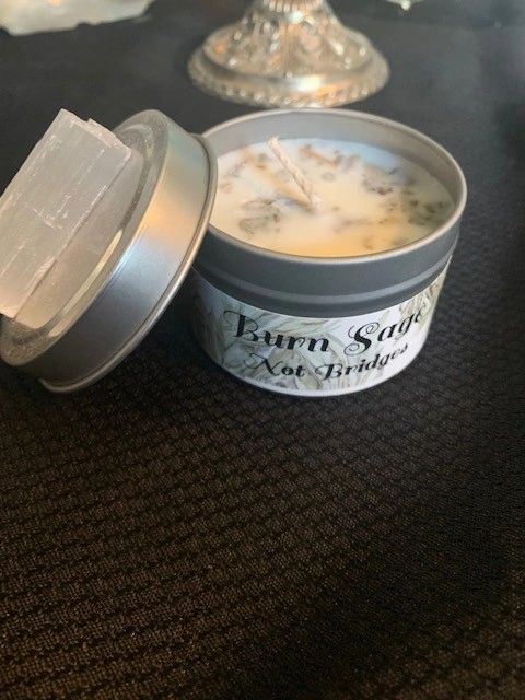 BURN SAGE NOT BRIDGES CANDLE