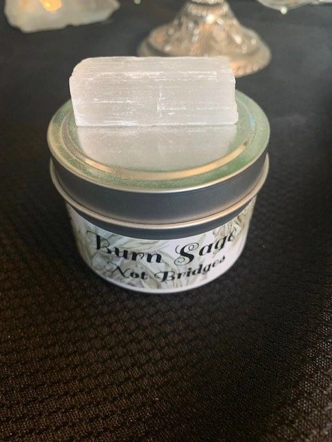 BURN SAGE NOT BRIDGES CANDLE